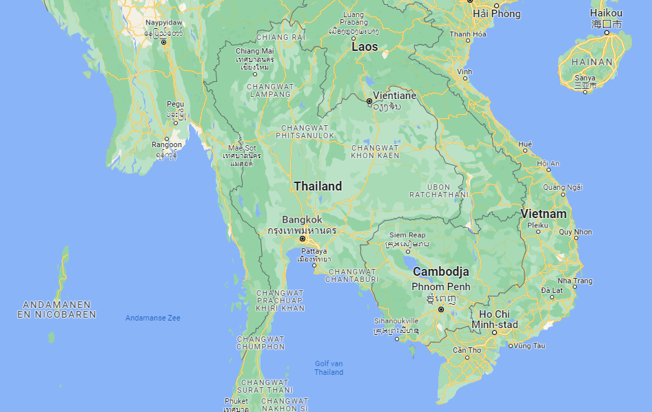 Kaart van Thailand